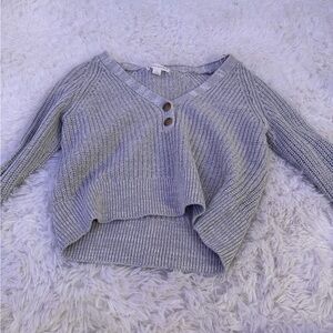 Aeropostale Heather Gray V-Neck Sweater